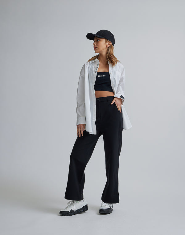 CRONOS WOMEN EASY CARE STRETCH PANTS【BLACK】