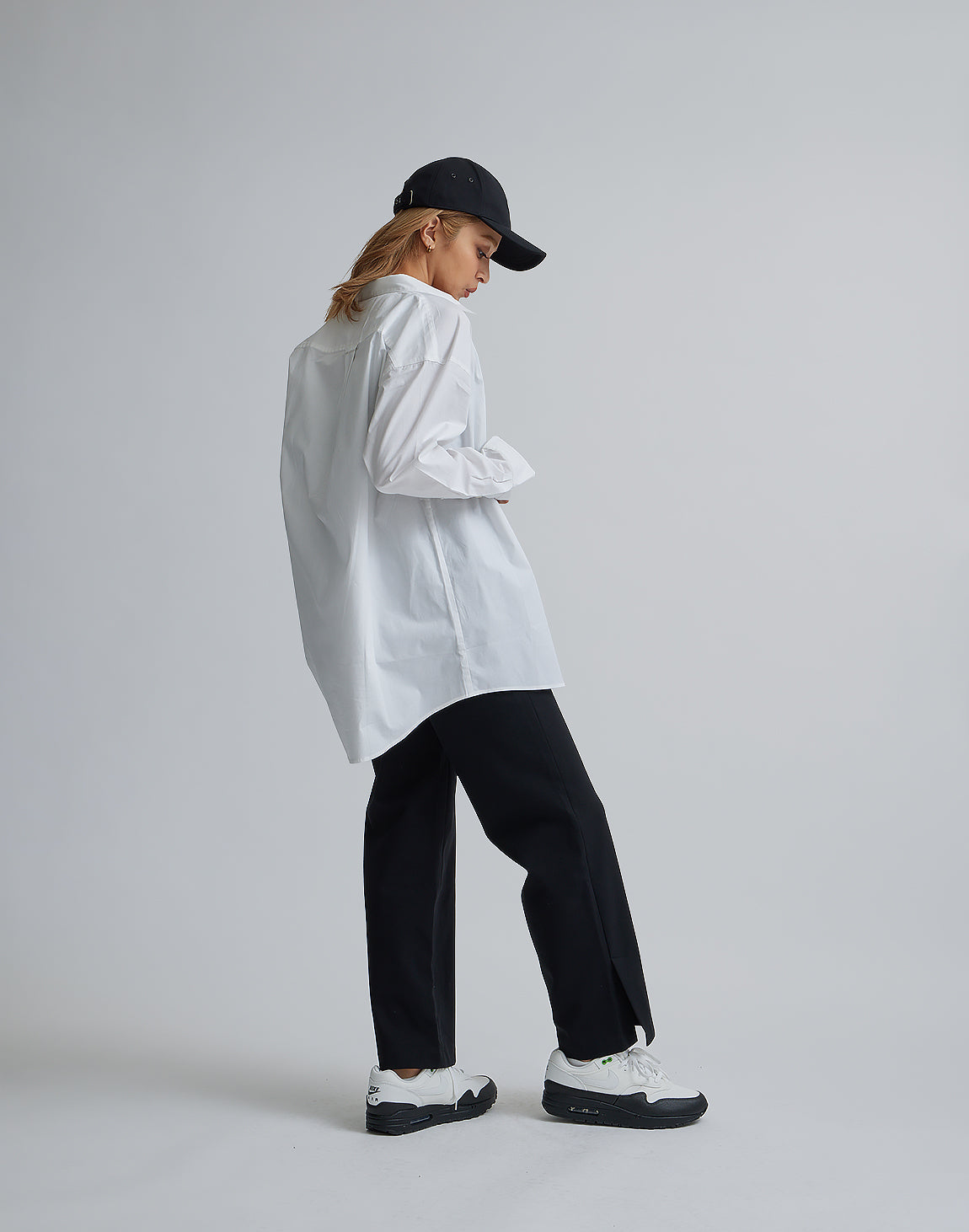 CRONOS WOMEN LOGO LONG SHIRTS【WHITE】