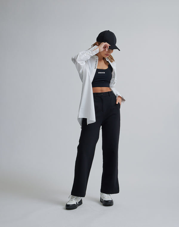 CRONOS WOMEN LOGO LONG SHIRTS【WHITE】