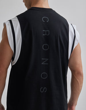 CRONOS 肩部 2LINE 無袖 [白色]