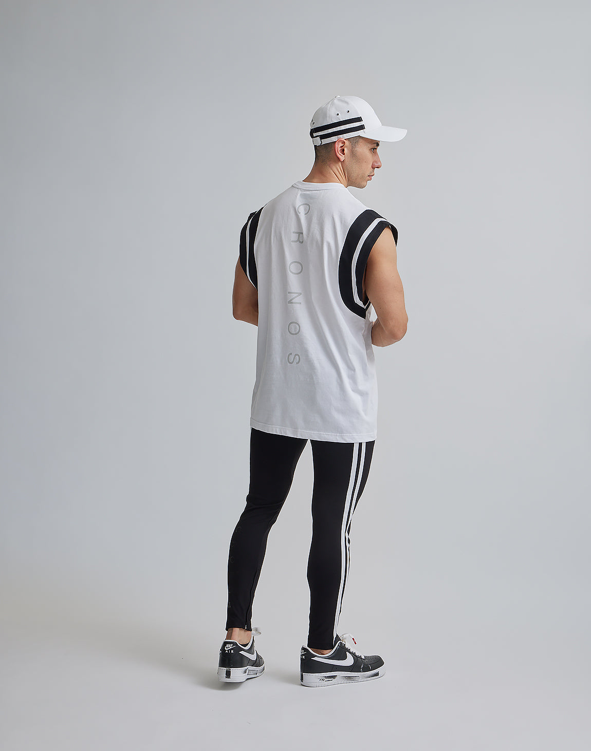 CRONOS ホワイトsleeveless CRONOS Mesh back sleeveless【WHITE】