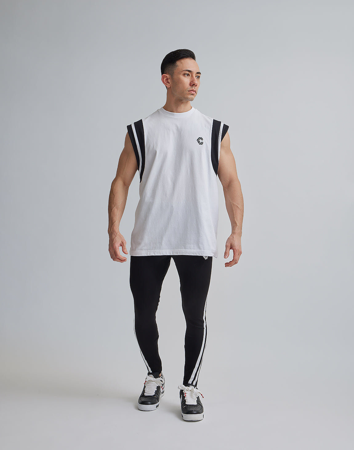 【新品未使用品】クロノスSHOULDER 2LINE SLEEVELESS CRONOS SHOULDER 2LINE SLEEVELESS【WHITE】