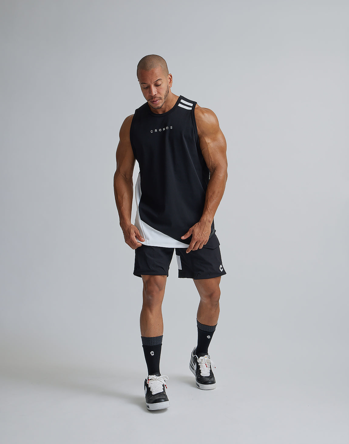 CRONOS DRYTOUCH TANKTOP  クロノス　サイズSタンクトップ CRONOS DRYTOUCH TANKTOP [BLACK]