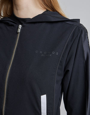 CRONOS BLACK SIDE LINE BRAKER HOODIE [BLACK]