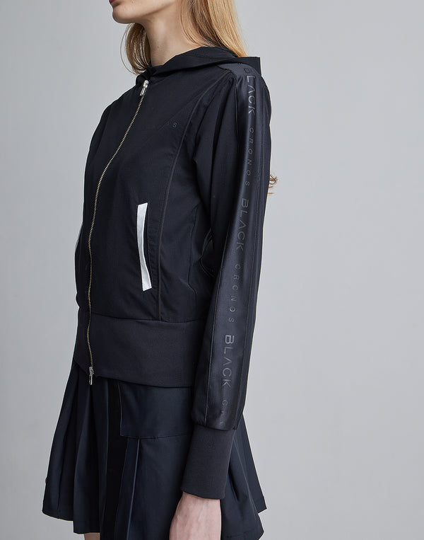 CRONOS BLACK SIDE LINE BRAKER HOODIE [BLACK]