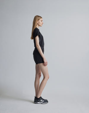 CRONOS BLACK SIDE LINE SHORTS [BLACK]
