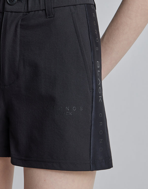 CRONOS BLACK SIDE LINE SHORTS [KHAKI]