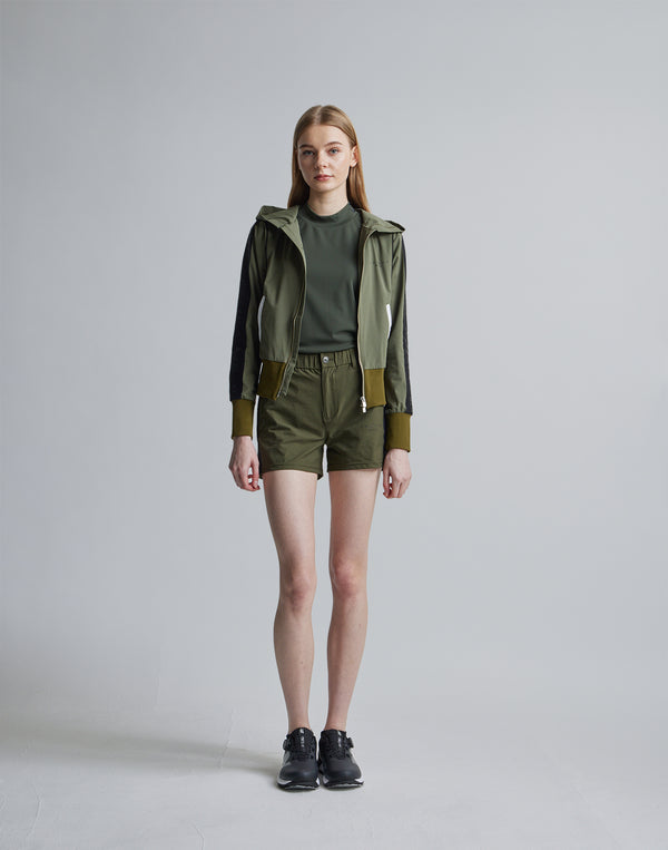 CRONOS BLACK SIDE LINE SHORTS [KHAKI]