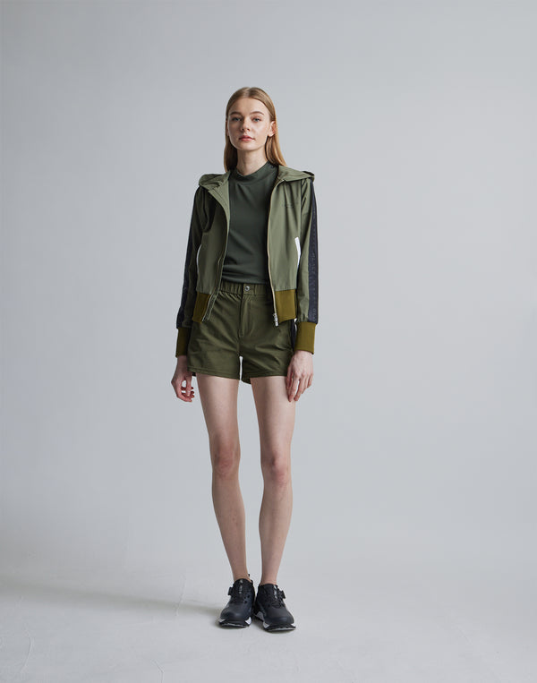 CRONOS BLACK SIDE LINE SHORTS [KHAKI]