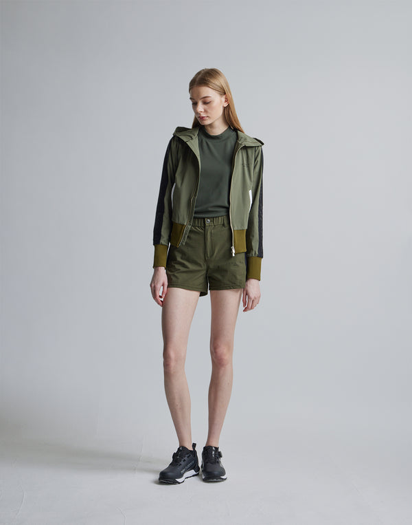 CRONOS BLACK SIDE LINE SHORTS [KHAKI]