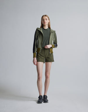 CRONOS BLACK SIDE LINE BRAKER HOODIE [OLIVE]