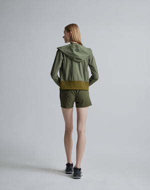 CRONOS BLACK SIDE LINE BRAKER HOODIE [OLIVE]