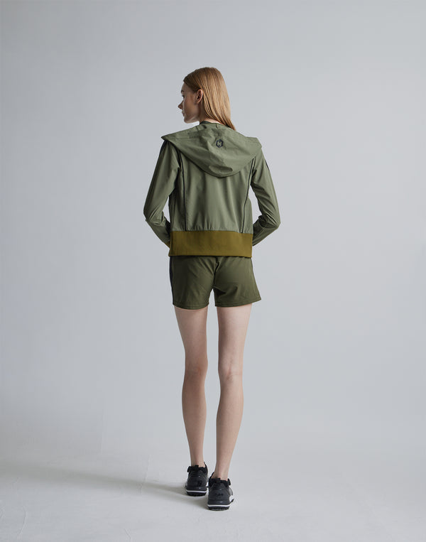 CRONOS BLACK SIDE LINE BRAKER HOODIE [OLIVE]