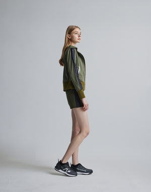 CRONOS BLACK SIDE LINE BRAKER HOODIE [OLIVE]