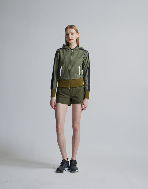 CRONOS BLACK SIDE LINE BRAKER HOODIE [OLIVE]
