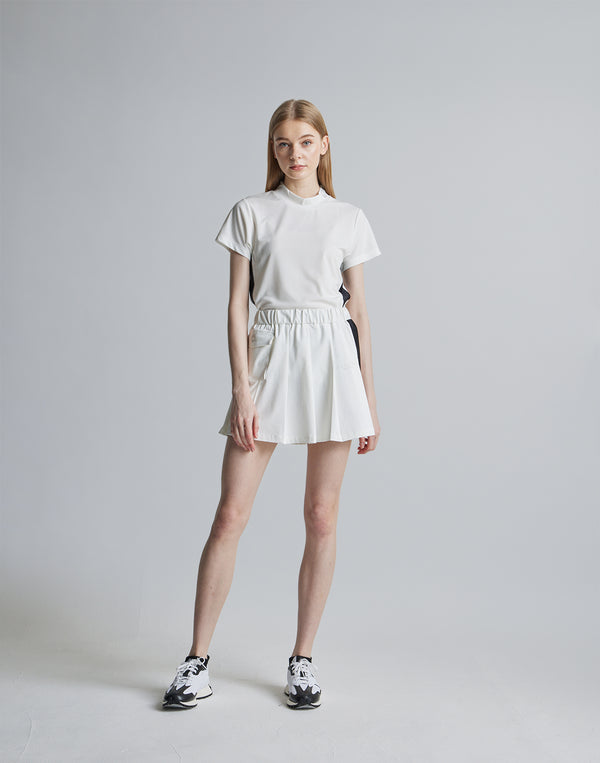 CRONOS BLACK SIDE LINE MOCKNECK [WHITE]