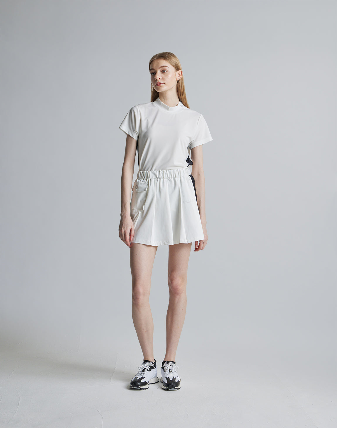 CRONOS BLACK SIDE LINE MOCKNECK【WHITE】
