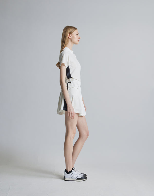 CRONOS BLACK SIDE LINE MOCKNECK [WHITE]