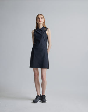 CRONOS BLACK SIDE LINE MESH DRESS [BLACK]