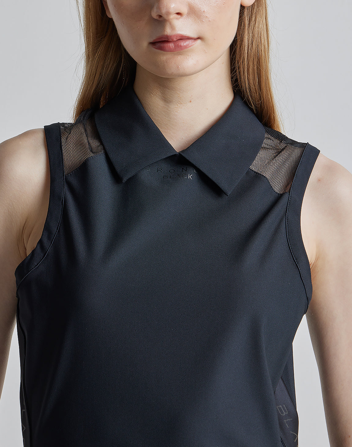 CRONOS BLACK SIDE LINE MESH DRESS【M.GREEN】