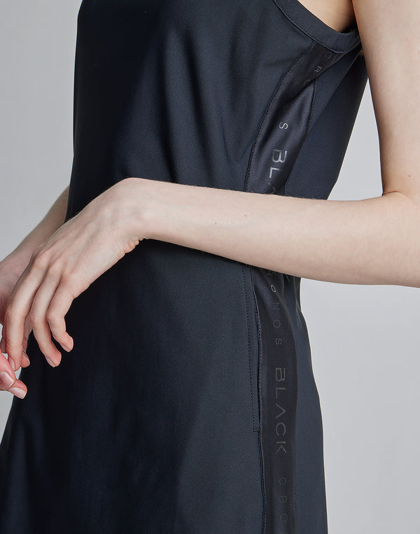 CRONOS BLACK SIDE LINE MESH DRESS [BLACK]