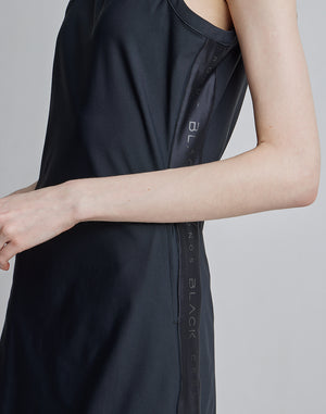 CRONOS BLACK SIDE LINE MESH DRESS [WHITE]