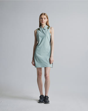 CRONOS BLACK SIDE LINE MESH DRESS [M.GREEN]