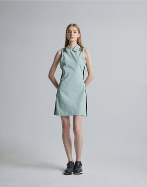 CRONOS BLACK SIDE LINE MESH DRESS [M.GREEN]