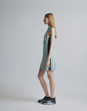 CRONOS BLACK SIDE LINE MESH DRESS [M.GREEN]