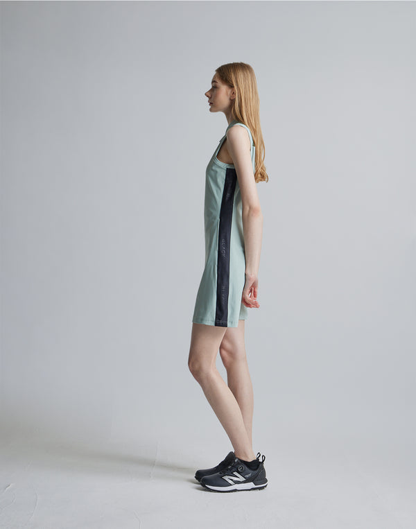 CRONOS BLACK SIDE LINE MESH DRESS [M.GREEN]