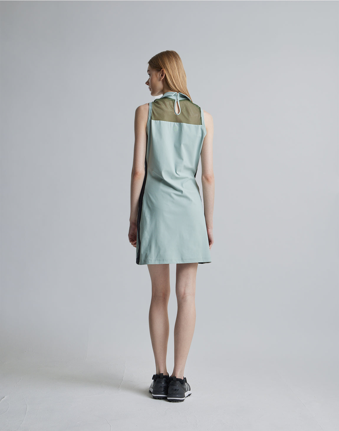 CRONOS BLACK SIDE LINE MESH DRESS【M.GREEN】