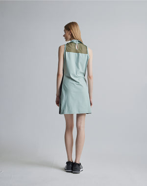 CRONOS BLACK SIDE LINE MESH DRESS [M.GREEN]