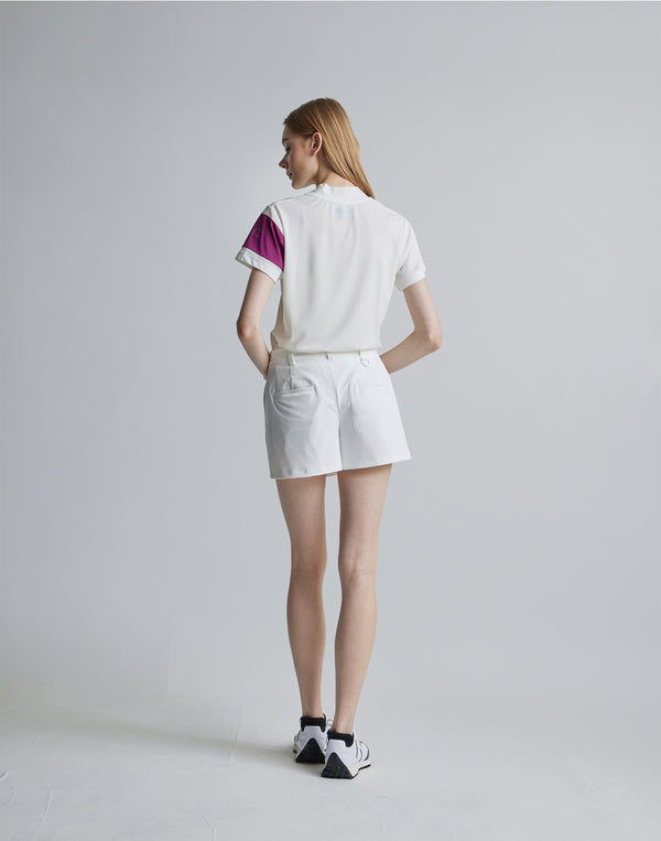 CRONOS BLACK CULOTTE SKIRT [WHITE×PURPLE]