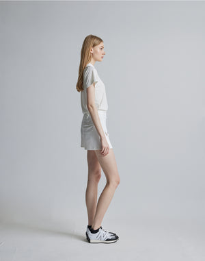 CRONOS BLACK CULOTTE SKIRT [WHITE×PURPLE]
