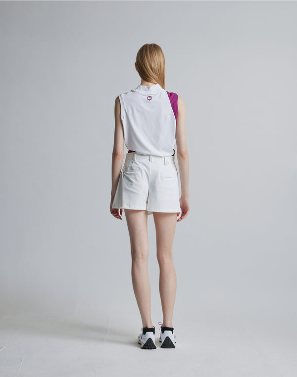 CRONOS BLACK MOCK NECK SLEEVELESS [WHITE×PURPLE]
