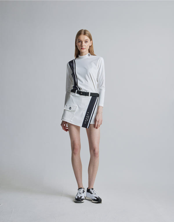CRONOS BLACK CULOTTE SKIRT [WHITE×BLACK]