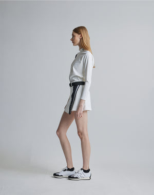 CRONOS BLACK CULOTTE SKIRT [WHITE×BLACK]