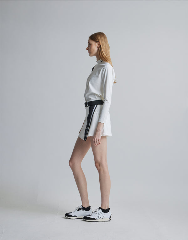 CRONOS BLACK CULOTTE SKIRT [WHITE×BLACK]