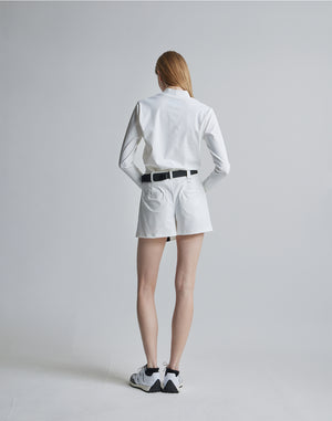 CRONOS BLACK CULOTTE SKIRT [WHITE×BLACK]