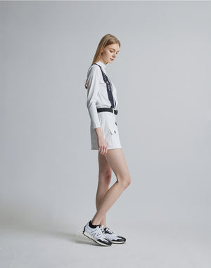 CRONOS BLACK CULOTTE SKIRT [WHITE×BLACK]