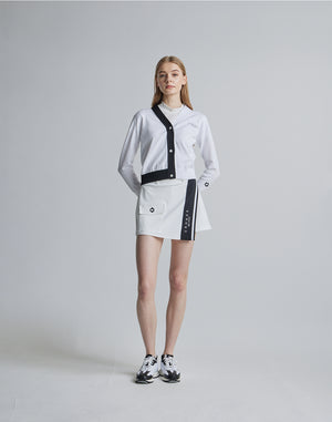 CRONOS BLACK CULOTTE SKIRT [WHITE×BLACK]