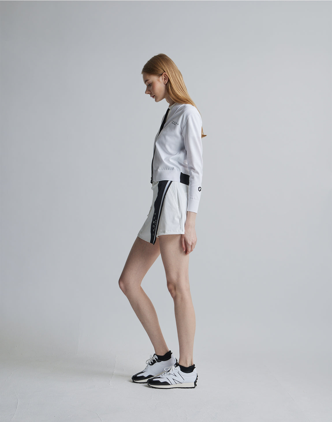 CRONOS BLACK CULOTTE SKIRT【WHITE×BLACK】