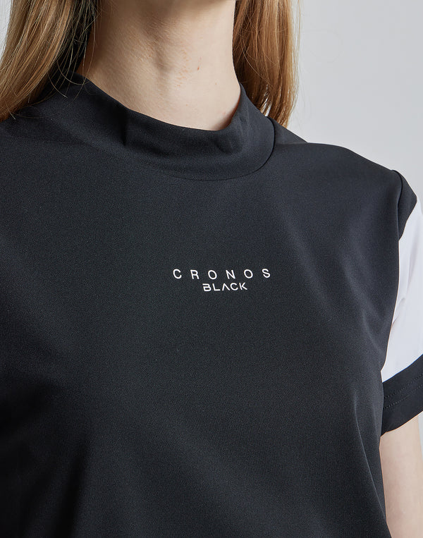 CRONOS BLACK ARMBAND MOCKNECK [WHITE×BLACK]