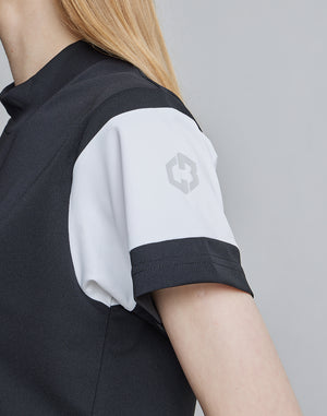 CRONOS BLACK ARMBAND MOCKNECK [WHITE×BLACK]