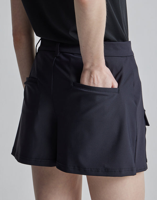 CRONOS BLACK CULOTTE SKIRT [WHITE×PURPLE]
