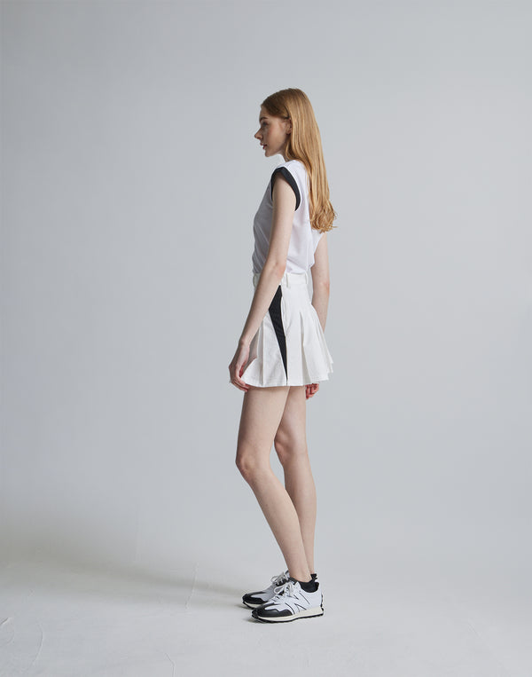 CRONOS BLACK SIDE LINE SKIRT [WHITE]