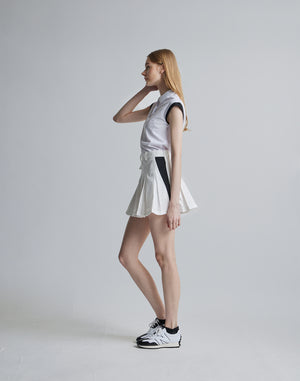 CRONOS BLACK SLEEVELESS POLO [WHITE]