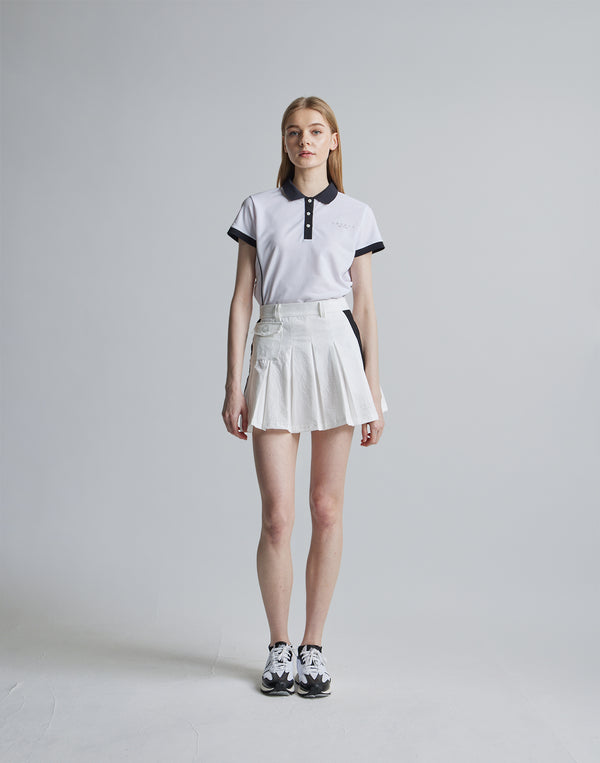 CRONOS BLACK SIDE LINE SKIRT [WHITE]