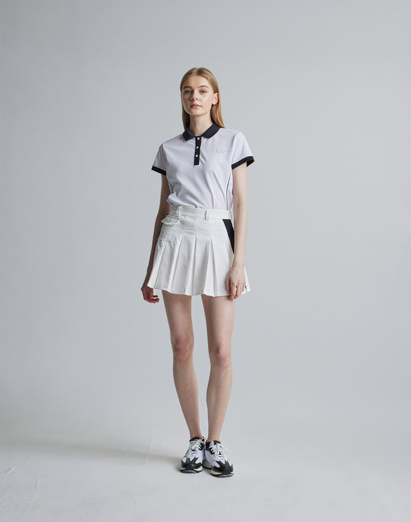 CRONOS 黑線 POLO 衫 [白色]