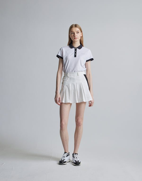 CRONOS 黑線 POLO 衫 [白色]